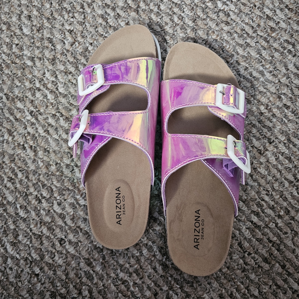 Arizona Jean Company Holographic Sandals with Buckles